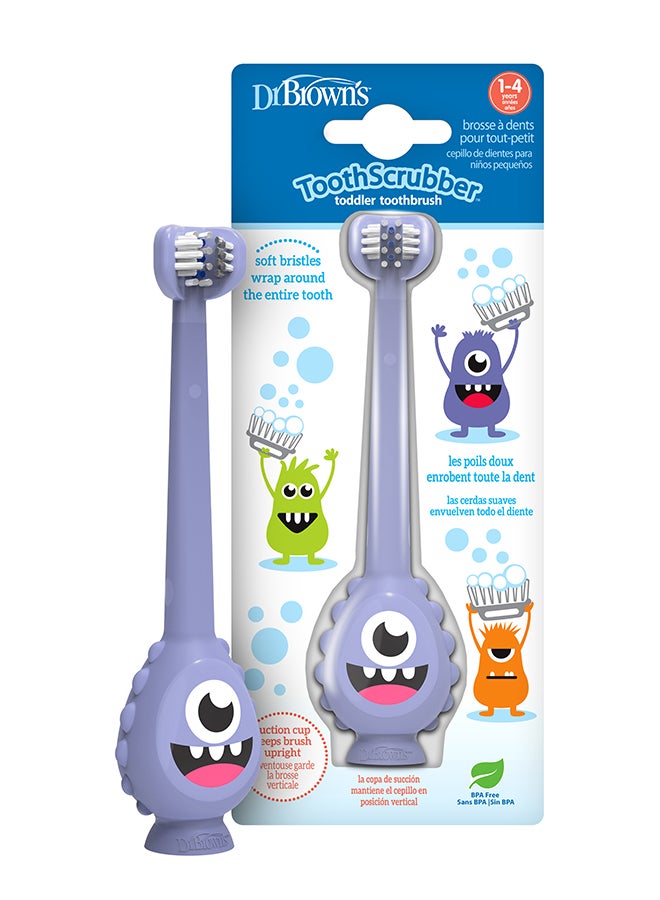 دكتور براونز ToothScrubber Toddler Toothbrush - Monster, 1 Piece, 1 To 4 Years - Image 1