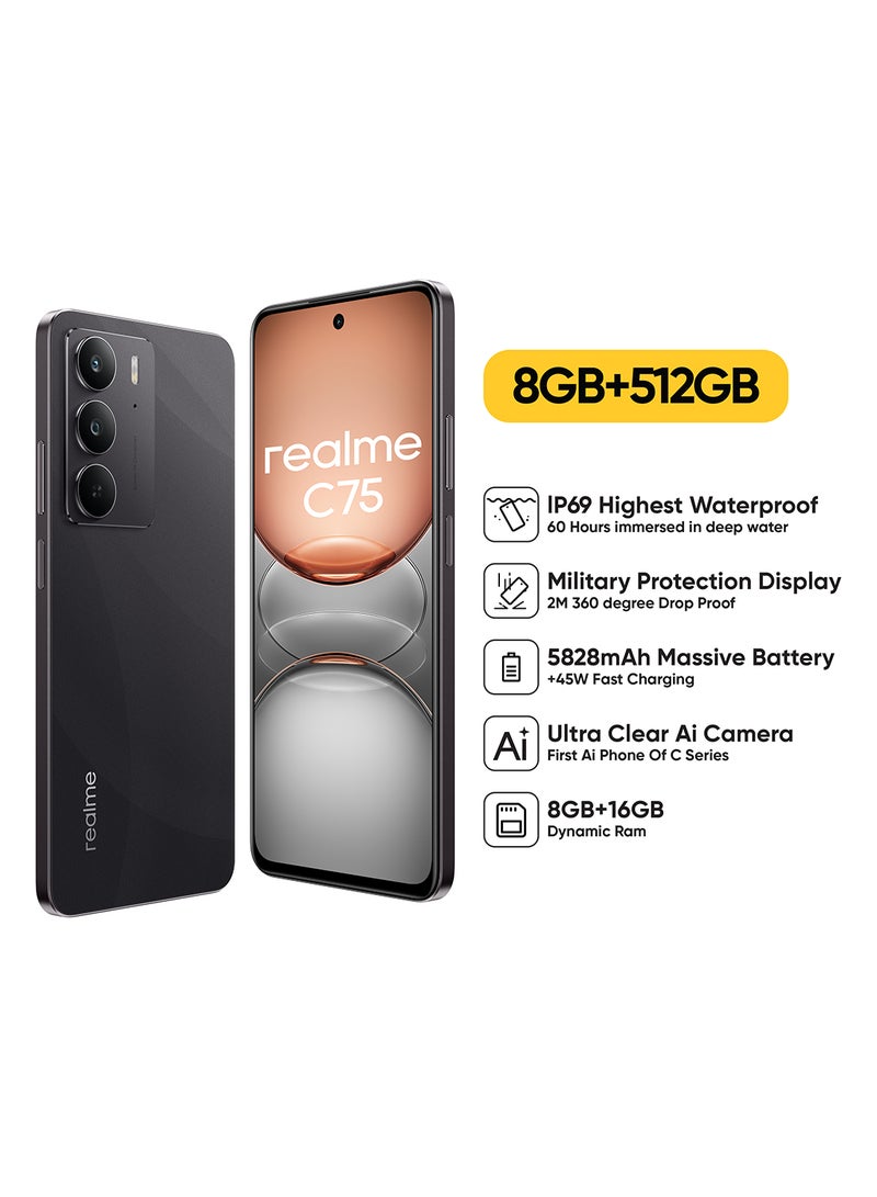 realme C75 Dual SIM Storm Black 8GB 512GB 4G - International Version  - Image 1