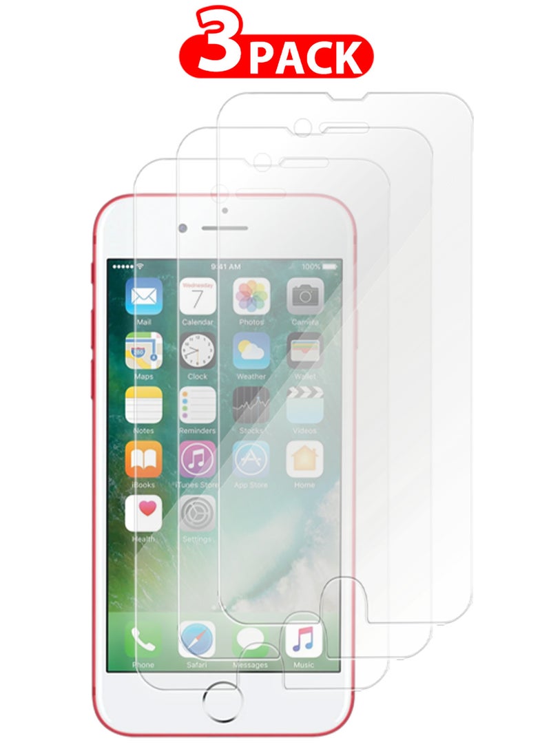 مارجون (For Apple iPhone 7) 3Packs,  Screen Protector Shockproof Anti Bubble Tempered Glass - Clear-3 - Image 1
