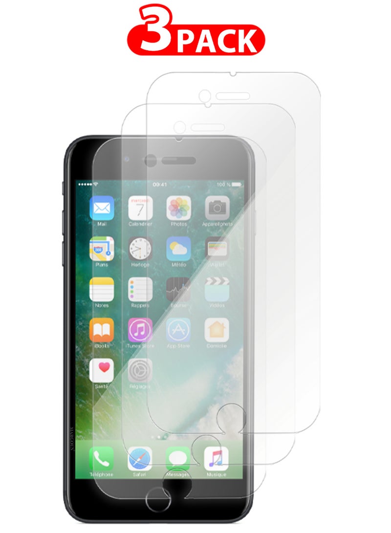 MARGOUN (For Apple iPhone 8 Plus) 3Packs,  Screen Protector Shockproof Anti Bubble Tempered Glass - Clear-3 - Image 1