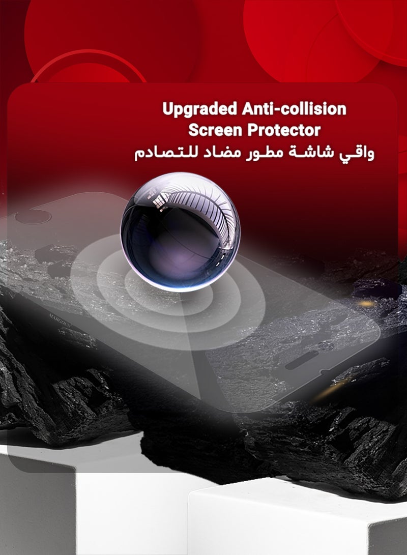 MARGOUN (For Apple iPhone 8 Plus) 3Packs,  Screen Protector Shockproof Anti Bubble Tempered Glass - Clear-3 - Image 2