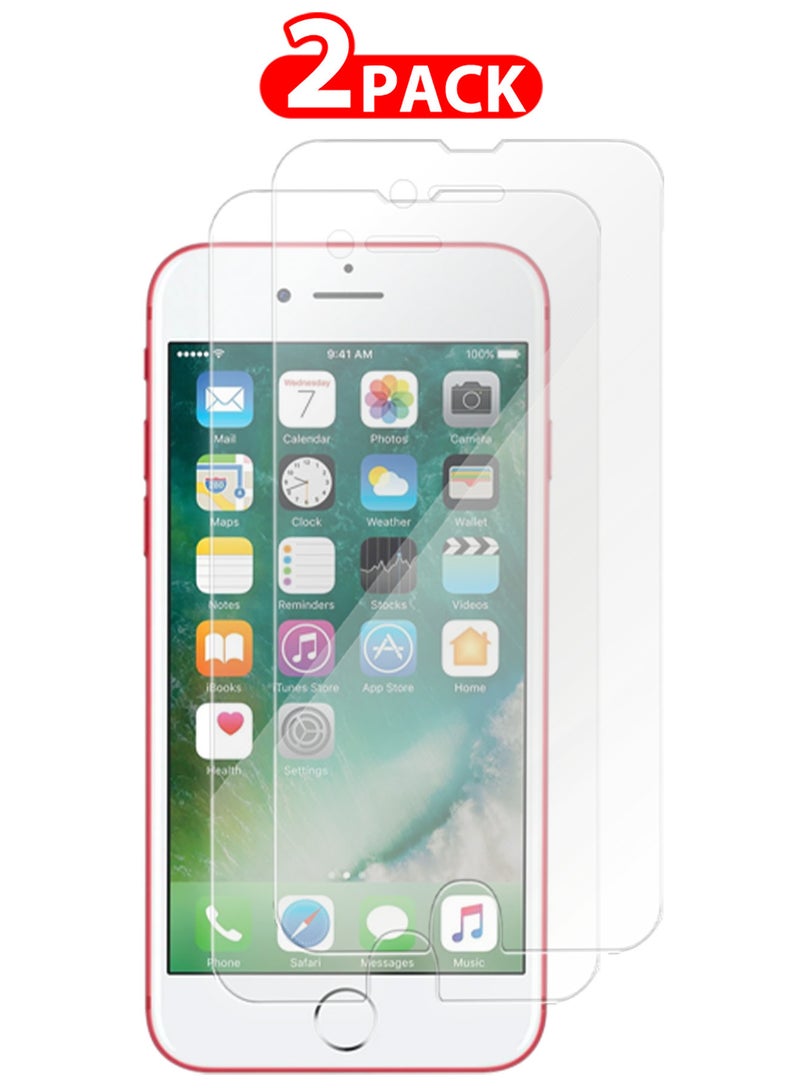 مارجون (For Apple iPhone 7) 2Packs,  Screen Protector Shockproof Anti Bubble Tempered Glass - Clear-2 - Image 1