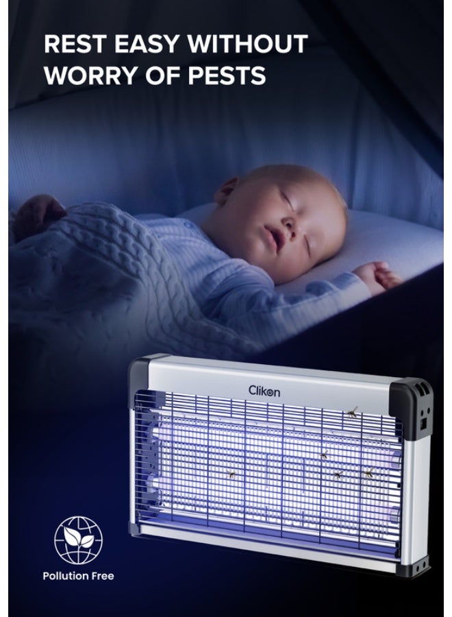 كليكون Electric Insect Killer/ Bug Blitz- Automatic Pest and Fly Killing Machine, Energy Saving- Natural and Chemical Free, Advanced Technology with Low Power Consumption 30 W CK4249 Silver/Black - Image 4