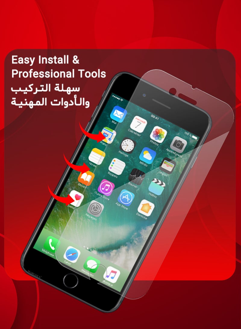مارجون (For Apple iPhone 7 Plus)  Screen Protector Shockproof Anti Bubble Tempered Glass - Clear-1 - Image 4