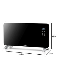 Clikon Wall Mountable Glass Convector Heater with Remote Control, LED Display with Touch Display, 2 Heat Settings, Adjustable Temperature & Timer, Tempered Glass – 2000 W CK4226 Black  - Image 5