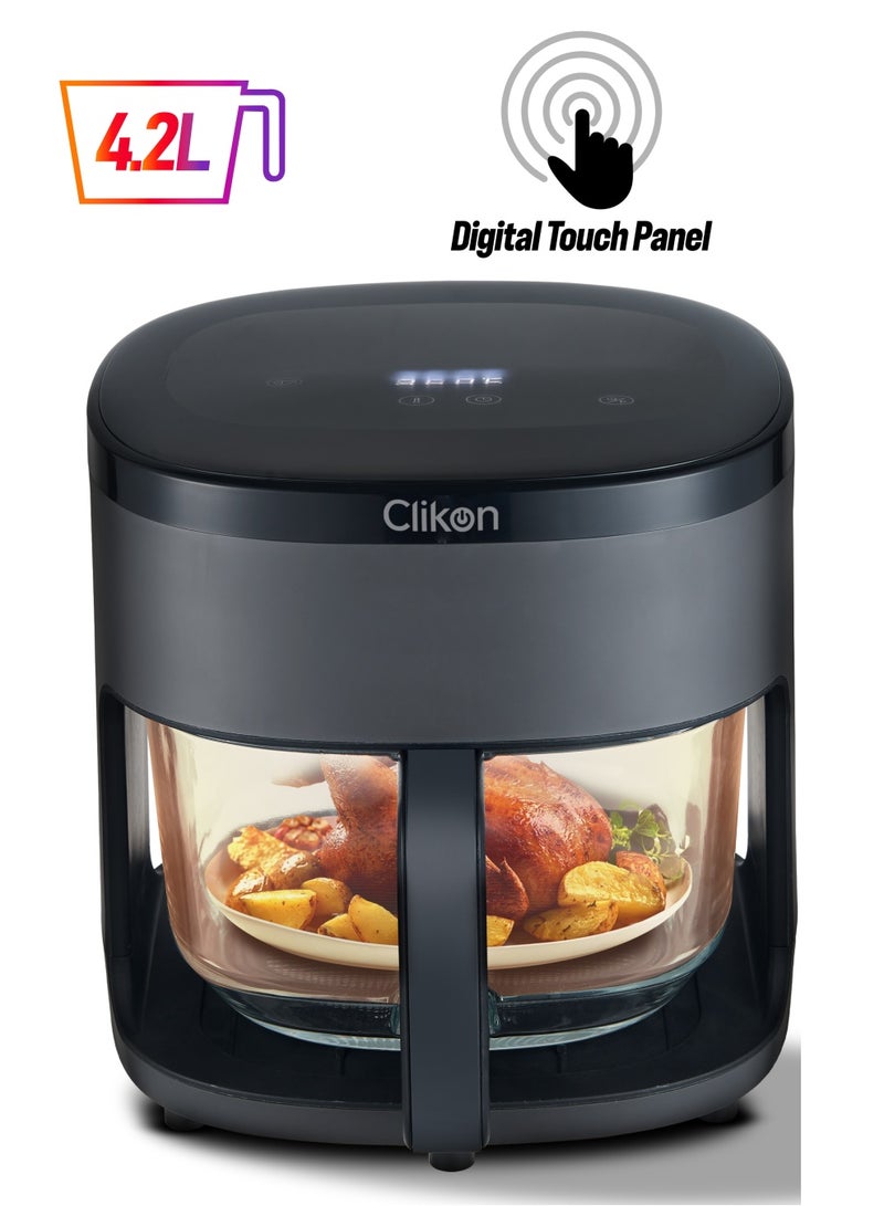 كليكون Digital Air Fryer 4.2 L Multi-Function for Frying, Baking, Grilling, Roasting, Safety Lock, Cool Touch Handle 4.2 L 1500 W CK354 Black  - Image 1