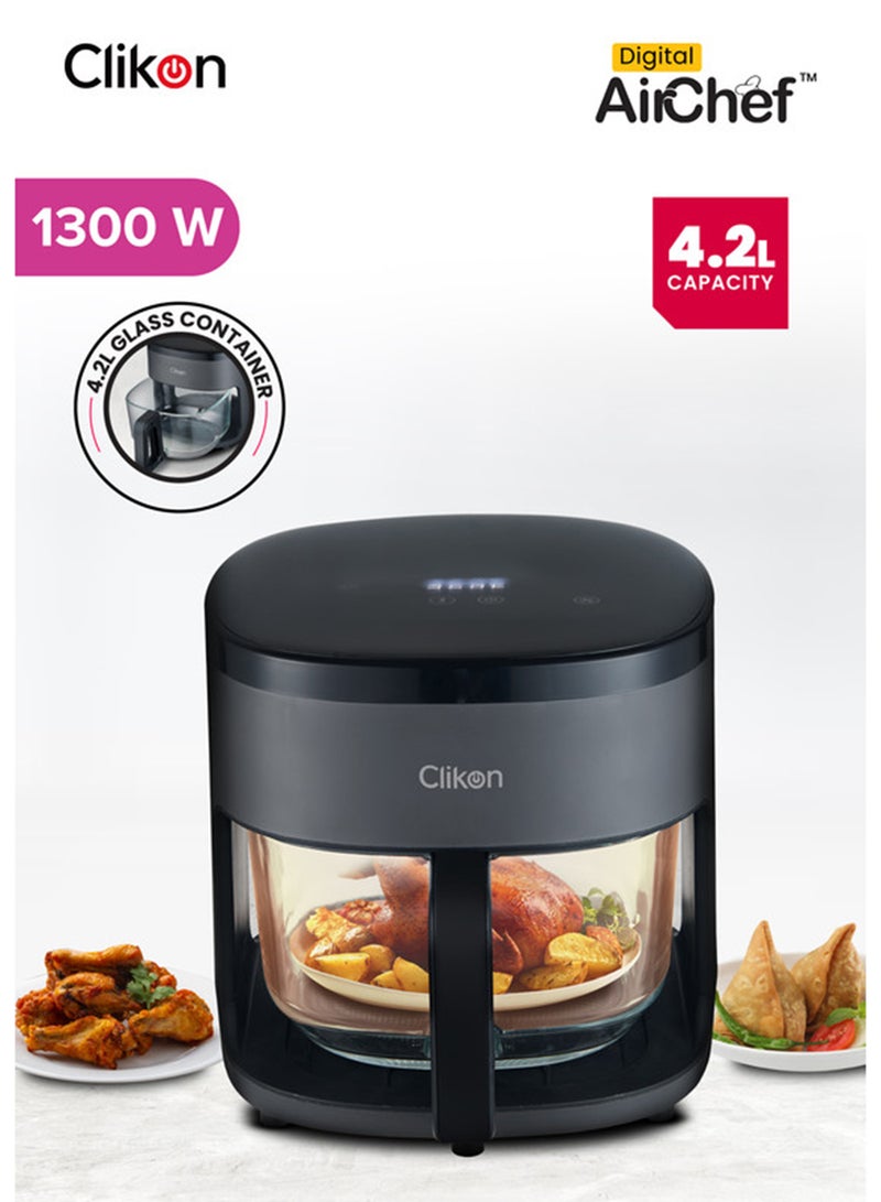 كليكون Digital Air Fryer 4.2 L Multi-Function for Frying, Baking, Grilling, Roasting, Safety Lock, Cool Touch Handle 4.2 L 1500 W CK354 Black - Image 1