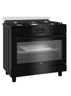 Beko Beko Freestanding Cooker (Fan-assisted, Cooling Fan, Gas, 90 cm) BGGR11225GB BGGR 11225 GB Black  - Image 2