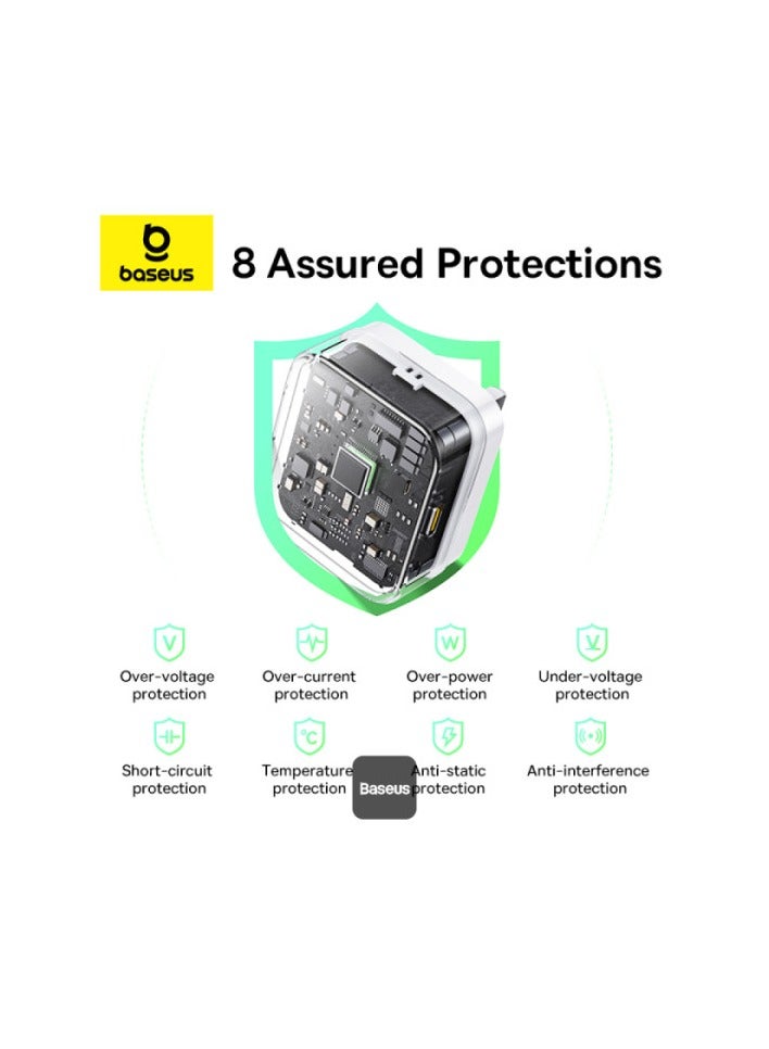 Baseus Palm 20W PD Type C Fast Charging Wall Charger  Ultra Fast USB C Charger White - Image 4