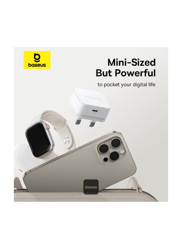 Baseus Palm 20W PD Type C Fast Charging Wall Charger  Ultra Fast USB C Charger White - Image 5