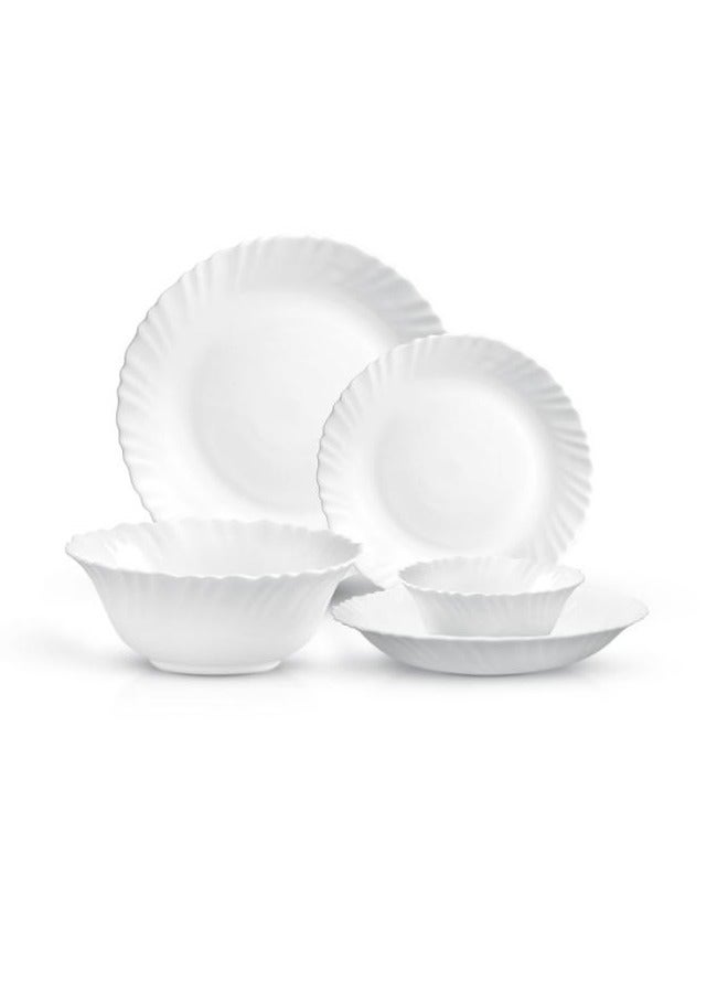 Royalford Royalford 18 Piece Classic Opalware Dinner Set | Includes Dinner, Deep and Dessert Plates and Serving Bowls | Dishwasher-Safe, Freezer and Microwave Safe |  Chip-Resistant and Food-Grade/ White WHITE  - Image 2