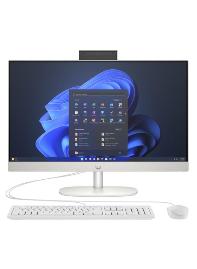 HP ProOne 245 G10 (Upgraded Version) All-in-one 23.8-Inch Full HD (1920X1080)Display, AMD Ryzen 7-7730U Processor/8GB RAM/512GB SSD/AMD Radeon Graphics/Windows11  White English/Arabic White  - Image 1