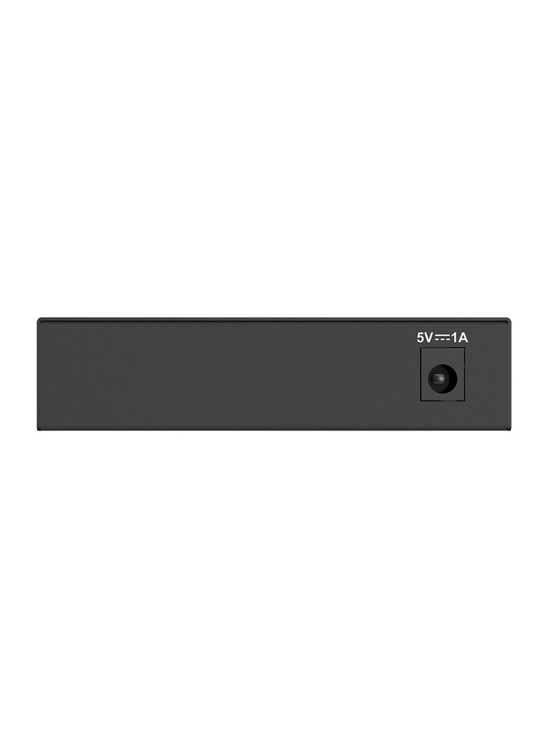 دي لينك - DGS-105GL 5-Port Gigabit Ethernet Switch, Unmanaged, 10 Gbps Switching Capacity, Metal Housing, Fanless, Energy-Efficient with 802.3az Support, Jumbo Frame, 2K MAC Address, 8 QoS Queues per Port, Desktop Form Factor Black - Image 1