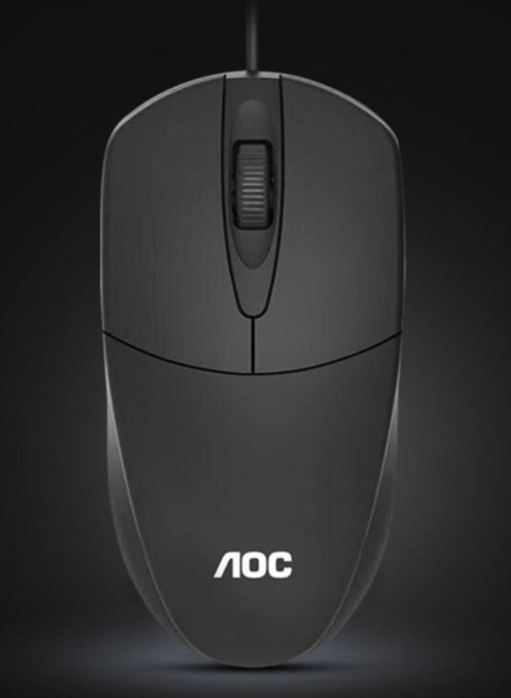 AOC MS121 Wired Optical Mouse for Laptops, Desktops, AIO - Black  - Image 3