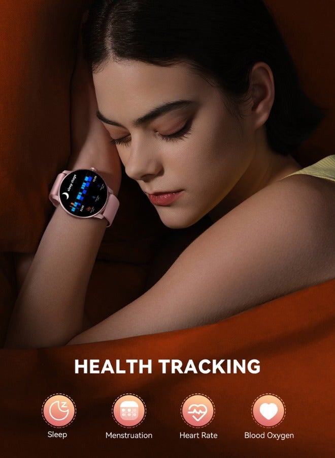 جوي روم - 350 mAh JR-FC1 PRO 1.32” Screen Classic Series Smart Watches for Men & Women Smartwatch with Bluetooth Make/Answer Calls Fitness Modes and Sleep Modes Multi-app Message Reminder and languages Arabic, English Etc Rose Gold - Image 1