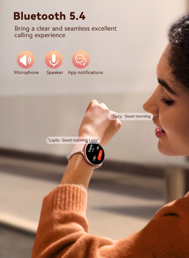 جوي روم - 350 mAh JR-FC1 PRO 1.32” Screen Classic Series Smart Watches for Men & Women Smartwatch with Bluetooth Make/Answer Calls Fitness Modes and Sleep Modes Multi-app Message Reminder and languages Arabic, English Etc Rose Gold - Image 1