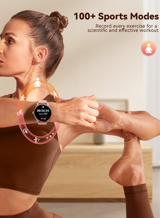 جوي روم - 350 mAh JR-FC1 PRO 1.32” Screen Classic Series Smart Watches for Men & Women Smartwatch with Bluetooth Make/Answer Calls Fitness Modes and Sleep Modes Multi-app Message Reminder and languages Arabic, English Etc Rose Gold - Image 1
