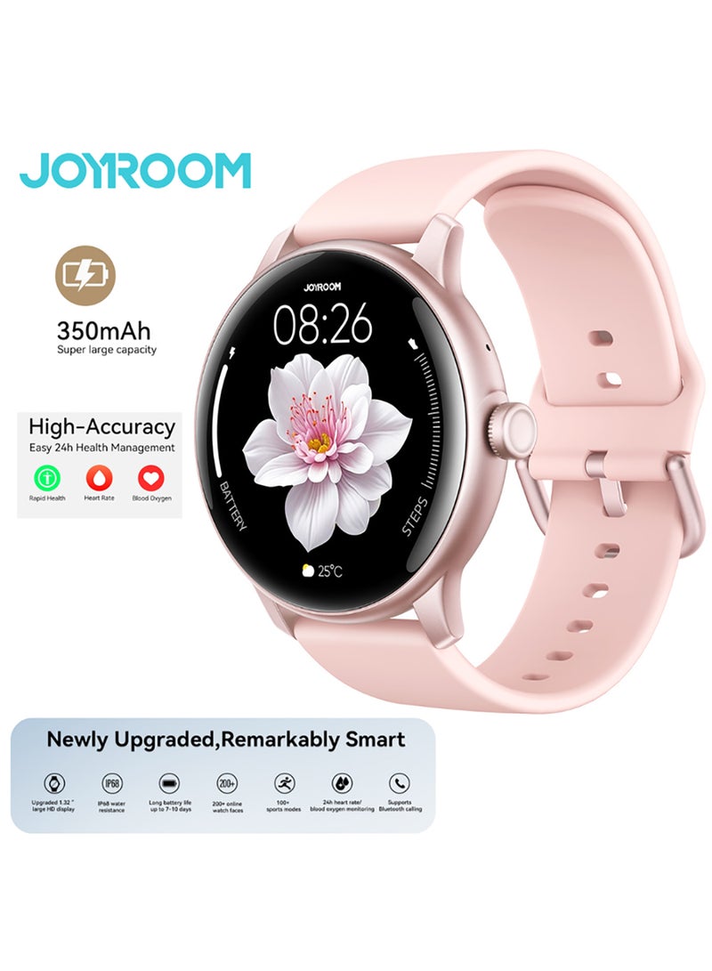 جوي روم - 350 mAh JR-FC1 PRO 1.32” Screen Classic Series Smart Watches for Men & Women Smartwatch with Bluetooth Make/Answer Calls Fitness Modes and Sleep Modes Multi-app Message Reminder and languages Arabic, English Etc Rose Gold - Image 1