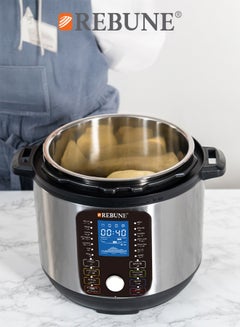 REBUNE Electric pressure cooker and deep fryer 2-in-1, 12 L 1600 W RE-11-053 silver  - Image 2