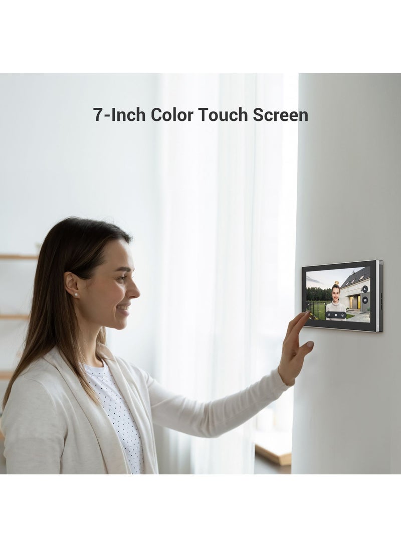EZVIZ - CP7 Video Doorbell, 3MP 2K Smart Home Video Doorphone Camera with 7" Color Touch Screen, Remote Door/Gate Unlock, Built in Chime, Two Way Talk, Human Motion Detection, Metal Housing, Cloud/SD - Image 1