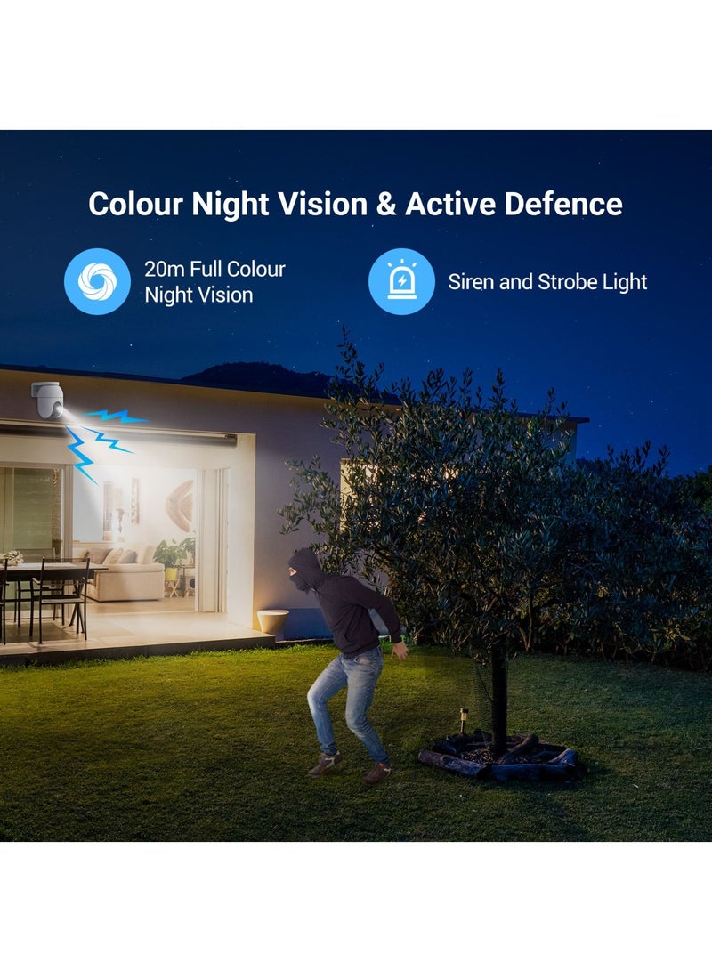 إيزفيز - Security Camera C8C, 4K 8MP Outdoor WiFi Camera, CCTV Camera for Home with 360° Coverage, AI Human/Vehicle Shape Detection, Auto-Zoom Tracking, Color Night Vision, Weatherproof, Two-Way Talk - Image 1