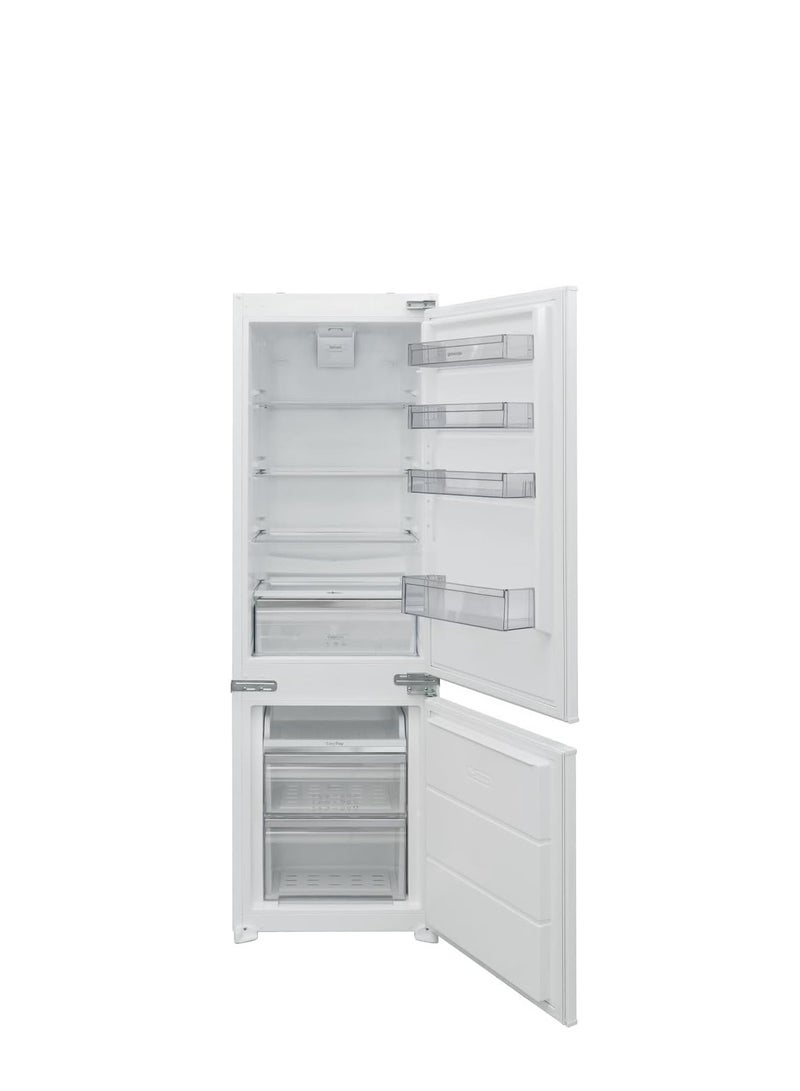 Gorenje - Refrigerator with freezer built-in, white, 60 cm, Total net volume: 243 l, no frost, led light, 2 freezer drawer, 4 fridge shelves - NRKI4181P1 24 L NRKI4181P1 white - Image 1