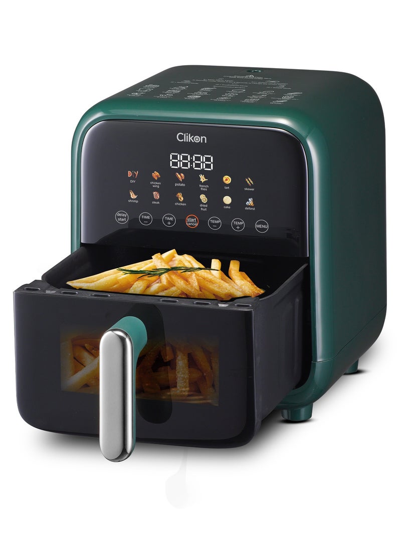 كليكون Air Fryer, 1700W, 7.5L Large Capacity, Digital Touch Control, Multi Functions, Overheating Protection 7.5 L 1700 W CK371 Green  - Image 4