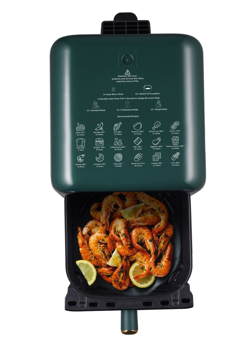 كليكون Air Fryer, 1700W, 7.5L Large Capacity, Digital Touch Control, Multi Functions, Overheating Protection 7.5 L 1700 W CK371 Green  - Image 3