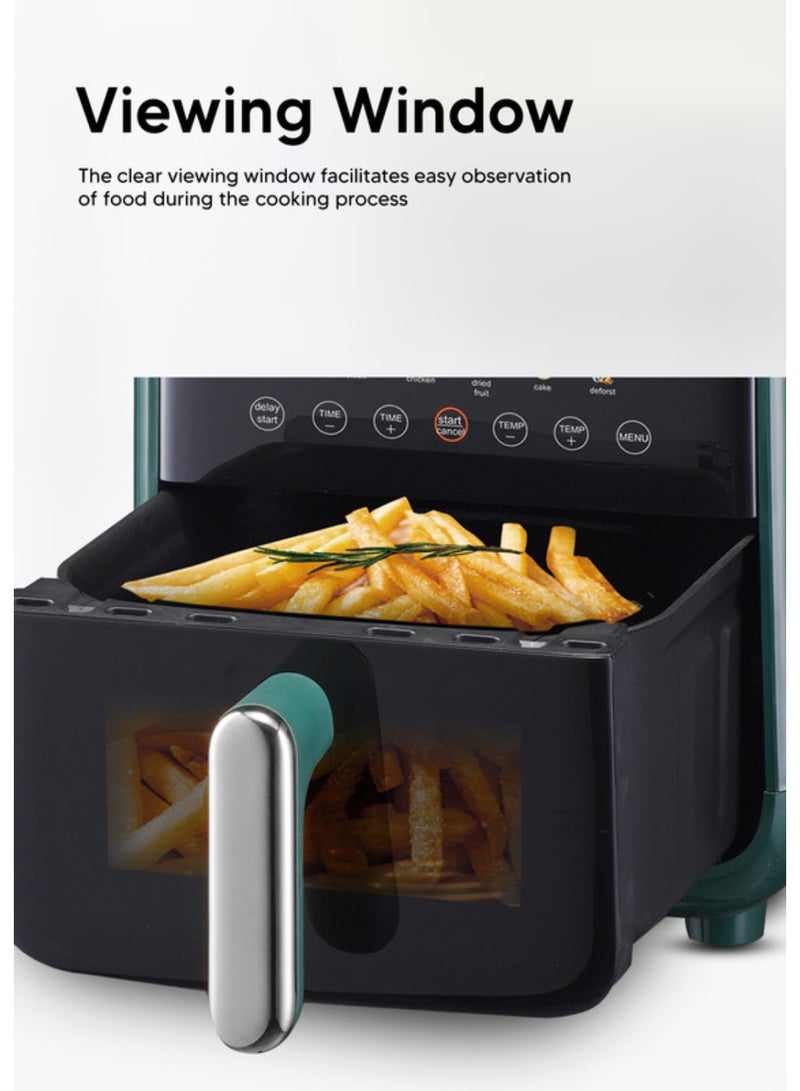 كليكون Air Fryer, 1700W, 7.5L Large Capacity, Digital Touch Control, Multi Functions, Overheating Protection 7.5 L 1700 W CK371 Green - Image 4