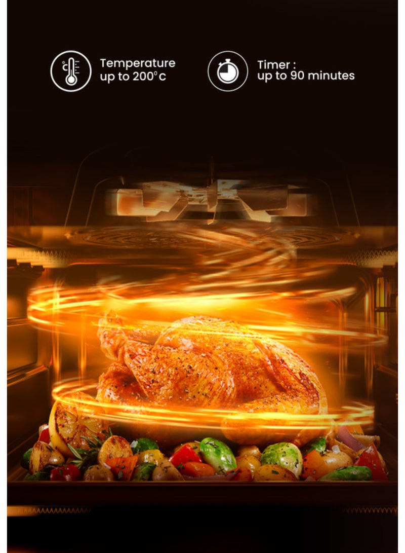 كليكون Air Fryer, 1700W, 7.5L Large Capacity, Digital Touch Control, Multi Functions, Overheating Protection 7.5 L 1700 W CK371 Green - Image 5