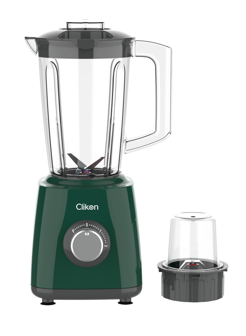 2-In-1 Juicer Blender Chopper Set 1.5 L , 500W Powerful Motor With 2 Speed Setting And Pulse,Over load cut-off, Stainless Steel Blade, 50g Wet & Dry Grinder Jar 1.5 L 500 W CK2681 Green