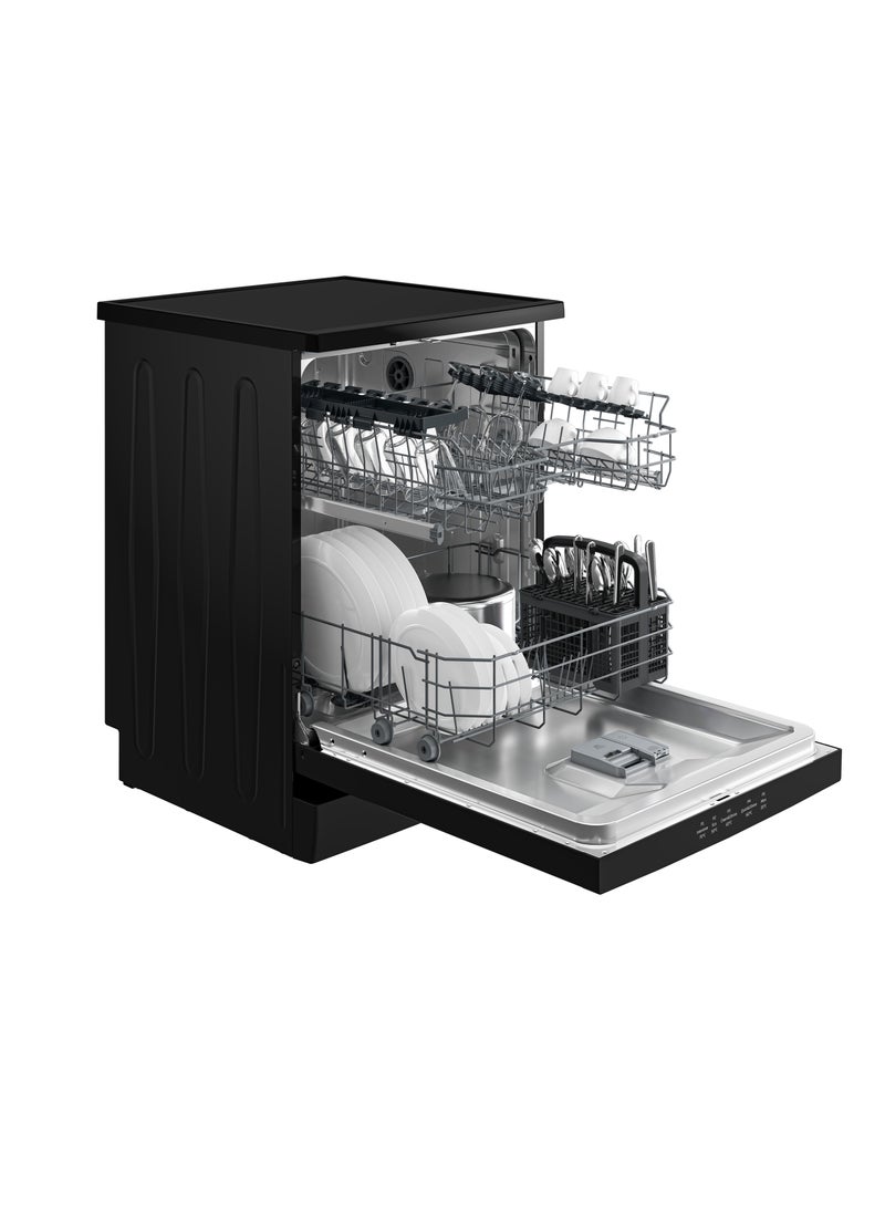 بيكو Freestanding Dishwasher (14 place settings, Full-size), 5 Programs, LED BDFN15421B Black  - Image 3