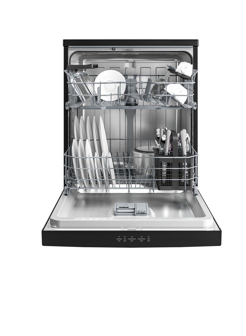 بيكو Freestanding Dishwasher (14 place settings, Full-size), 5 Programs, LED BDFN15421B Black  - Image 5