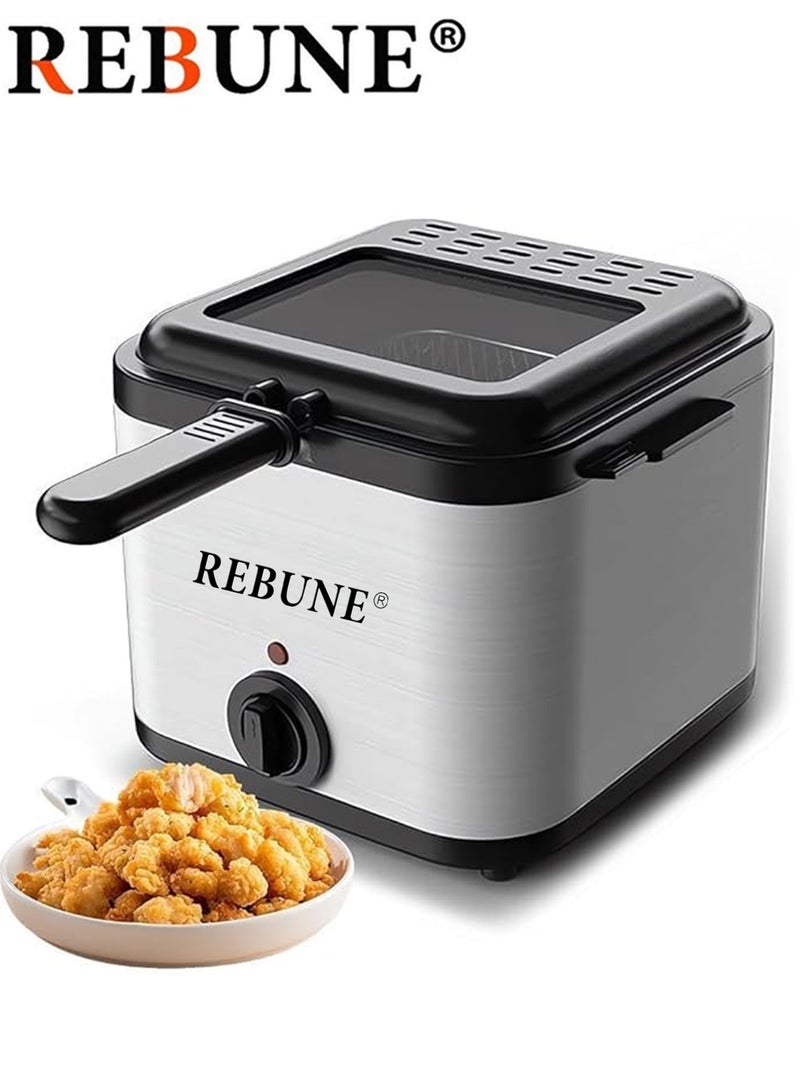 ريبون قلاية عميقة كهربائية من الفولاذ المقاوم للصدأ مع درجة حرارة قابلة للتعديل ومؤقت - Image 1