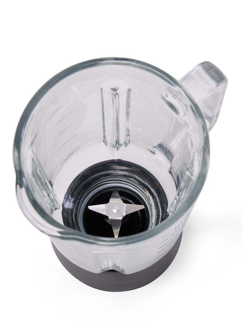 كليكون 2-In-1 Juicer Blender Chopper Set 1.5 L , 600W Powerful Motor With 2 Speed Setting And Pulse, Transparent And Glass Jars With Stainless Steel Blade, Grinder Attachment 1.5 L 600 W CK2674 Black  - Image 5