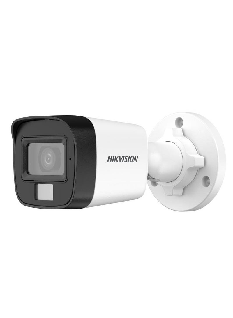 HIKVISION - 3K Dual Light Audio Fixed Mini Bullet Camera, 2.8mm Fixed Focal Lens, Audio Over Coaxial Cable, Built-in Mic, Up to 25m IR Distance, IP67 Protection, White | DS-2CE16K0T-LPFS - Image 1