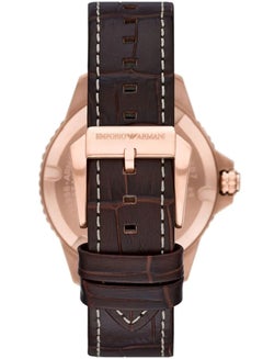 EMPORIO ARMANI Men's Three-Hand Date Brown Leather Band Watch (Model: AR11556)  - Image 3