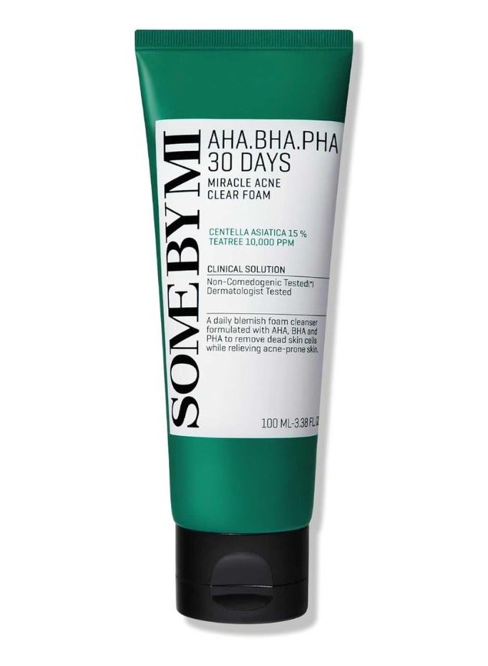 Some by Mi AHA-BHA-PHA 30 Days Miracle Acne Clear Foam 100ml - Image 1