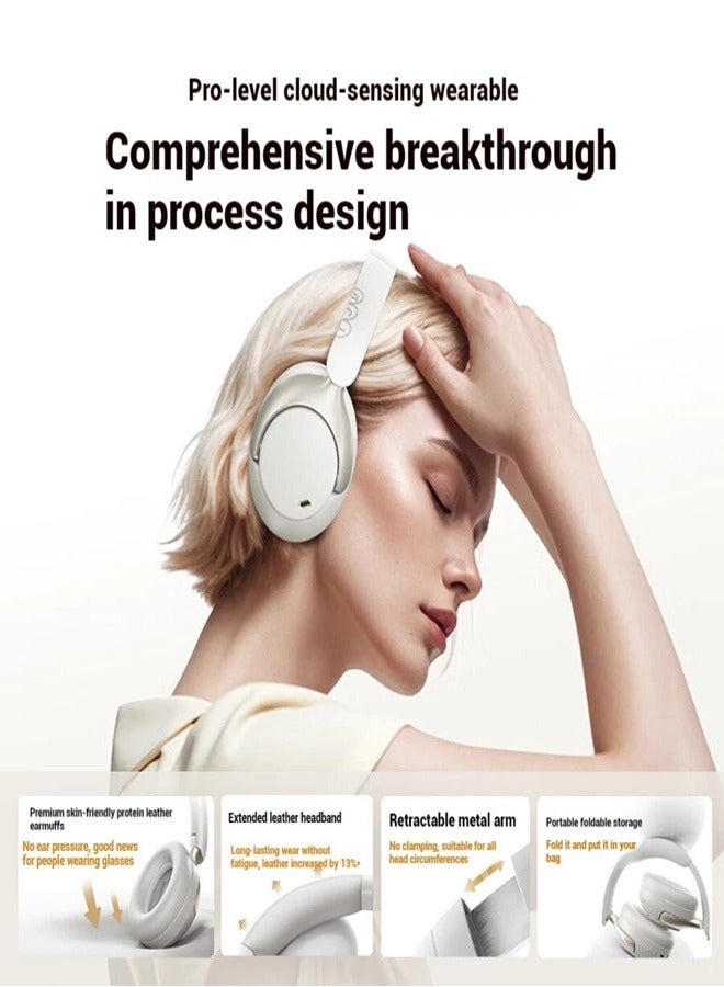 H3 PRO Over Ear Headphones Adaptive ANC, Wired & Wireless Connectivity, 50dB Active Noise Cancellation with Multiple Modes, LDAC Hi-Res Wireless Audio, 55H Playtime, Custom EQ via App - White - pnsku/N70142603V/45/_/1736834466/052cfffb-b546-428b-8f03-02c8396ac423