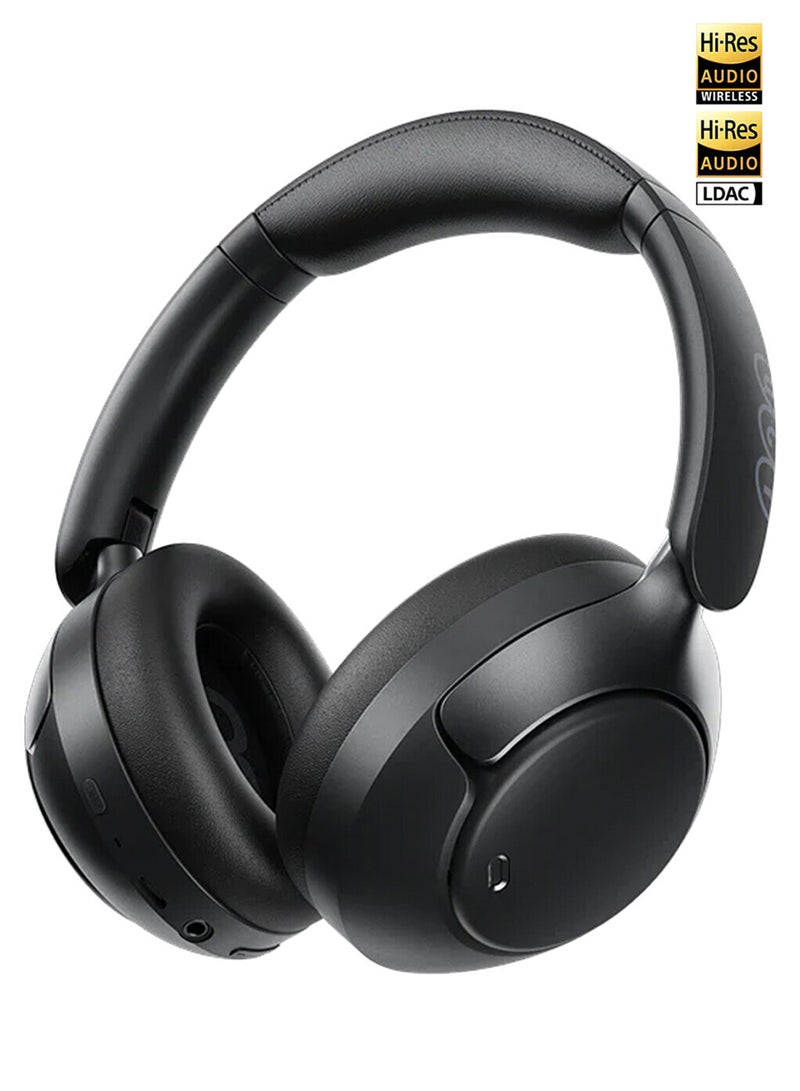 QCY H3 PRO Over Ear Headphones Adaptive ANC, Wired & Wireless Connectivity, 50dB Active Noise Cancellation with Multiple Modes, LDAC Hi-Res Wireless Audio, 55H Playtime, Custom EQ via App - Black  - Image 1
