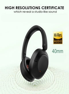 كيو سي واي H4 Wireless Headphones, Over-Ear Design, Hi-Res Audio, Crystal Clear Call with 43dB Noise Cancellation, Bass Mode, Bluetooth 5.3 Strong Connectivity, 70 Hours Battery Life and Multi Point Connection H4 - Black  - Image 5