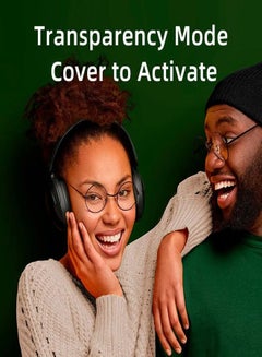 كيو سي واي H4 Wireless Headphones, Over-Ear Design, Hi-Res Audio, Crystal Clear Call with 43dB Noise Cancellation, Bass Mode, Bluetooth 5.3 Strong Connectivity, 70 Hours Battery Life and Multi Point Connection H4 - Black  - Image 3