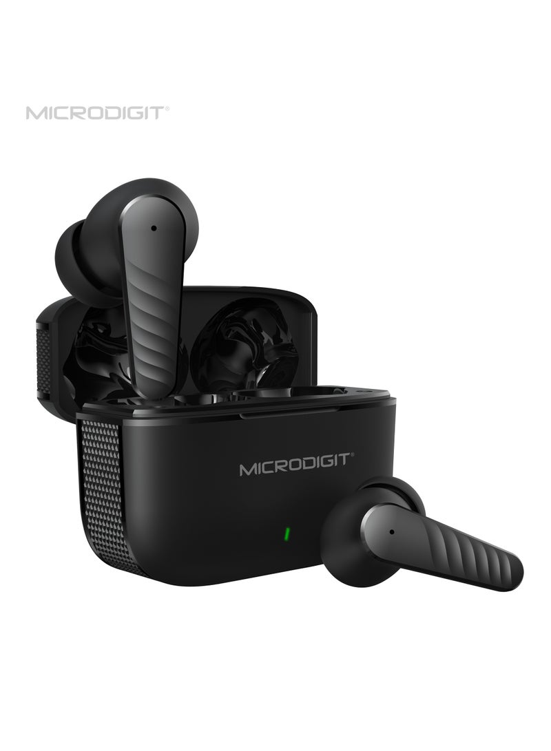 Microdigit Premium Wireless Earplug Pro DEP380 Wireless EarBuds Black  - Image 1