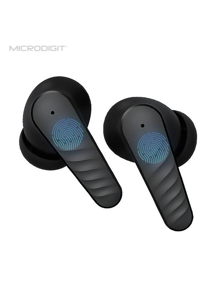Microdigit Premium Wireless Earplug Pro DEP380 Wireless EarBuds Black  - Image 2