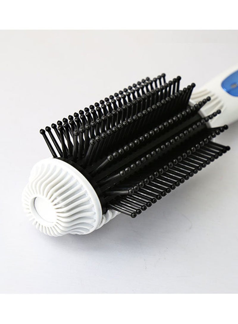 Kemei 2-in-1 Hair Curler and Straightener Brush Dual Voltage 20 Million Negative Ion Hair Care Curling Wand & Titanium Flat Iron white and black  - Image 4