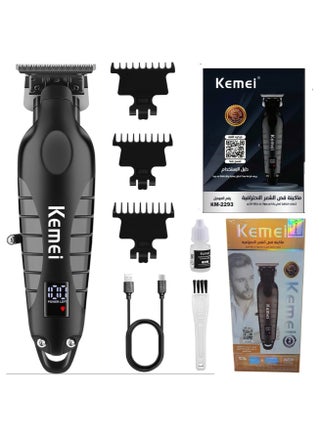 KM-2293 Professional T-Blade Gapless Shaving Hair Trimmer with LCD Display for Barbers - pnsku/N70142680V/45/_/1736838091/326ba8ec-b3c4-481b-a848-1cc1dce461c2