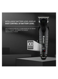 كيمي KM-2293 Professional T-Blade Gapless Shaving Hair Trimmer with LCD Display for Barbers  - Image 2