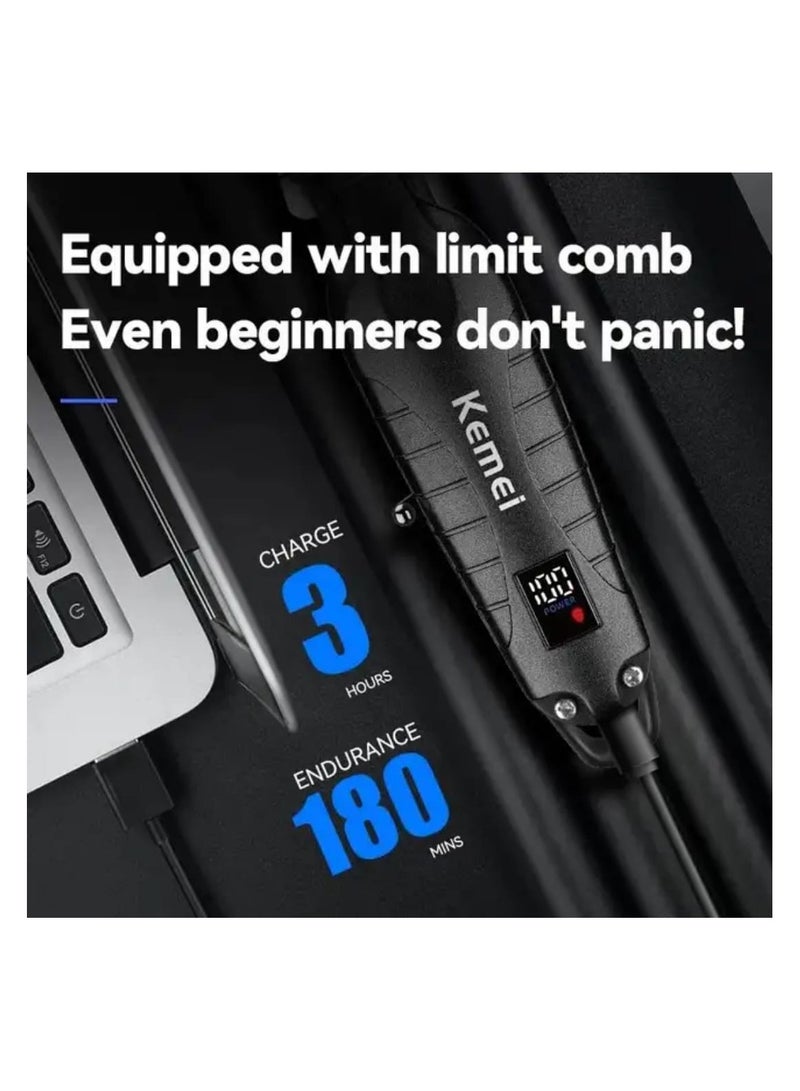 KM-2293 Professional T-Blade Gapless Shaving Hair Trimmer with LCD Display for Barbers - pnsku/N70142680V/45/_/1736838094/2ebece09-d0ae-4784-b190-0a3905a19bb6