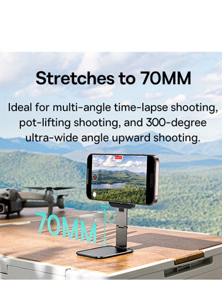 بيسوس Magnetic MagSafe Foldable Phone Holder, 3-Axis Adjustable, Ultra-Thin, Dual-Sided Magnetic Design, Hands-Free Use, Stable & Durable, Universal Cell Phone Holder for iOS, Android, Desktop, Car, Airplane, Train, Kitchen, Refrigerator, Travel, Wall, Desk, Portable Magnetic Phone Stand for iPhone 12-16 Pro, Car Phone Mount Black - Image 5