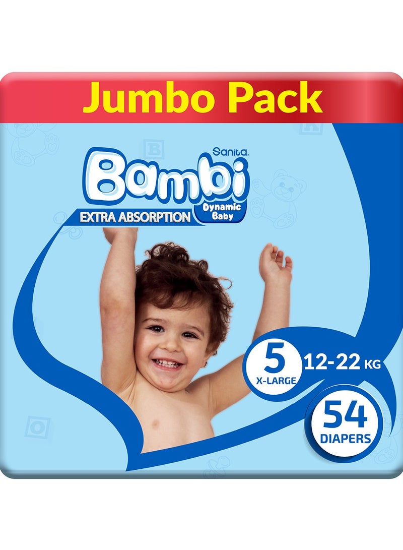 Sanita Bambi Baby Diapers Jumbo Pack Size 5 12-22 Kg - Image 1